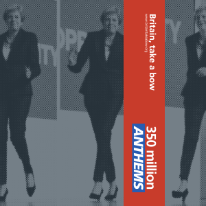 Anthem 9 cover art showing Theresa May dancing awkwardly